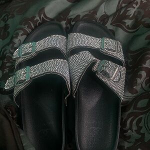 Sparkling Rhinestone Buckle Sandals